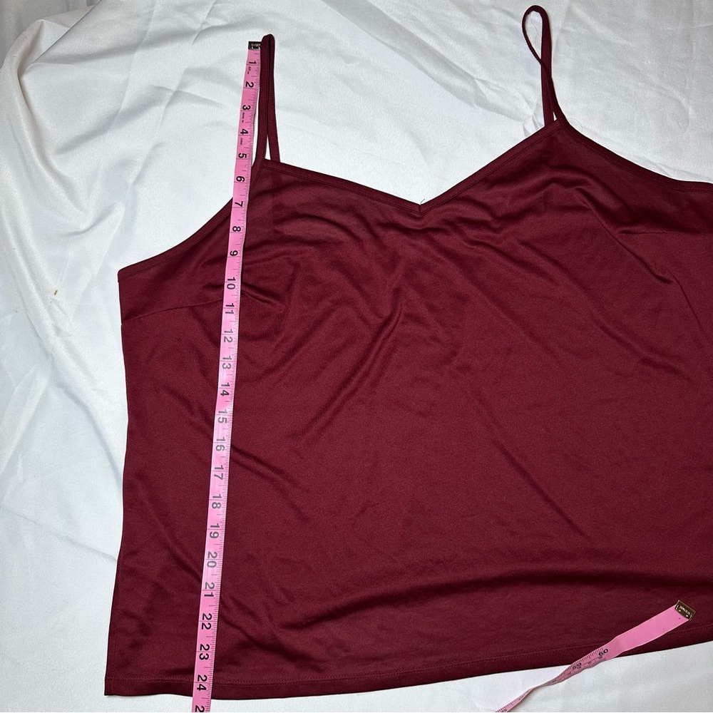 Liz Claiborne 2 Piece Geometric Lace Blouse Set Burgundy Women's 2X Plus Size - Picture 13 of 16